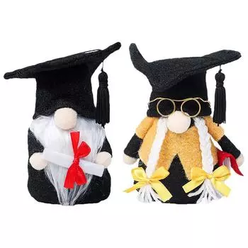 Мягкая игрушка «Выпускной гном», кукла «Выпускной гном», креативная плюшевая кукла, игрушка «Выпускной колпак», декор в виде гнома для украшения рабочего стола A