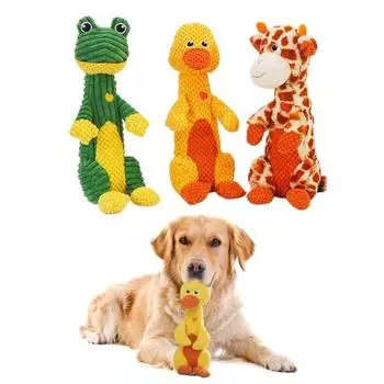 Мягкая игрушка в форме мультяшного животного, игрушка для чистки зубов у собак, массажер для десен, износостойкая пищащая плюшевая игрушка для детей, игрушка для здоровья полости рта у собак Duck