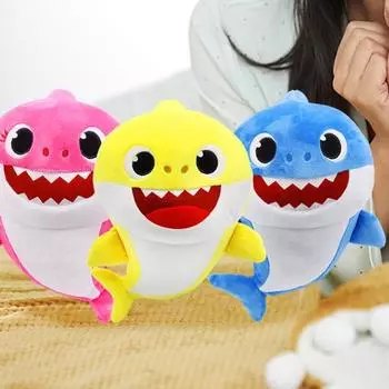 Мягкая игрушка в виде акулы 25 см, симпатичная плюшевая кукла для детей, игрушка для снятия стресса для детей, домашний декор для друзей синий