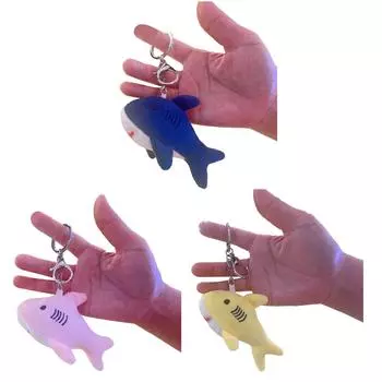 Мягкая игрушка в виде акулы, плюшевый брелок, милый, тонкая ручная вышивка, маленькое животное, мягкий брелок, подвески для Backpa Navy Blue