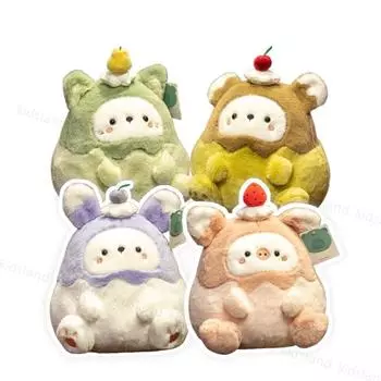 Мягкая игрушка в виде эльфа для торта Kawaii Top, фиолетовый кролик, розовая свинья, желтый медведь, зеленая собака, мягкая игрушка для торта с фруктами, подарок для мальчиков 22cm