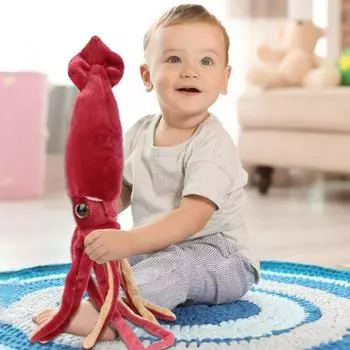 Мягкая игрушка в виде кальмара, большая мягкая игрушка в виде кальмара, 65 см, кукла-кальмар, мягкая игрушка в виде морского животного, плюшевые аксессуары для вечеринок для дома CHINA