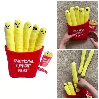 Мягкая игрушка в виде картофеля фри, плюшевая кукла в виде картофеля фри, сумка-контейнер со съемной мягкой игрушкой в форме картофеля фри, подарок для детей, домашних животных