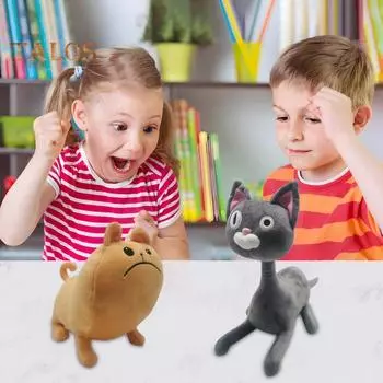 Мягкая игрушка в виде кошки-лапши и собаки-булочки, милые мягкие плюшевые игрушки и мультяшные обнимашки для снятия стресса и объятий коричневый