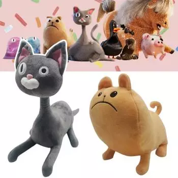 Мягкая игрушка в виде кошки-лапши и собаки-булочки, милые мягкие плюшевые игрушки и мультяшные обнимашки для снятия стресса и объятий коричневый