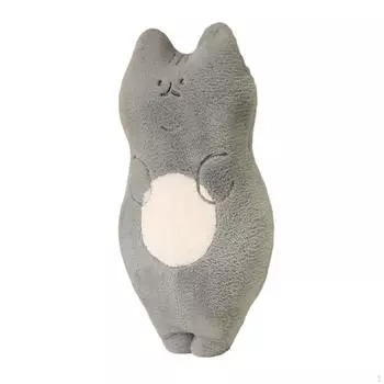 Мягкая игрушка в виде кошки, обнимающаяся подушка, животные для девочек серый