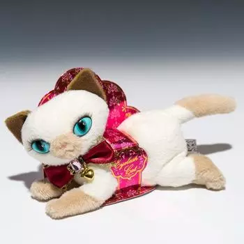 Мягкая игрушка в виде кошки с ресничками, сиамская ползающая