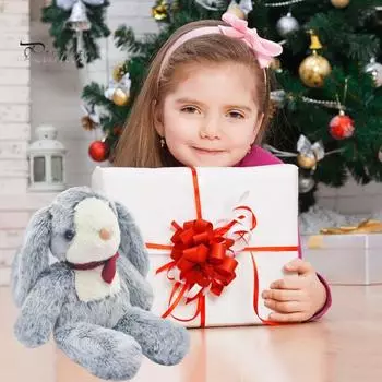 Мягкая игрушка в виде кролика, мягкий кролик, милый, безопасный для детей, коллекционный подарок для новорожденных, мальчиков и девочек серый