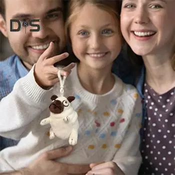 Мягкая игрушка в виде мопса, плюшевая кукла, мягкая игрушка в виде щенка, очаровательная маленькая игрушка в виде мопса с большими глазами, подарок для любителей собак 10cm