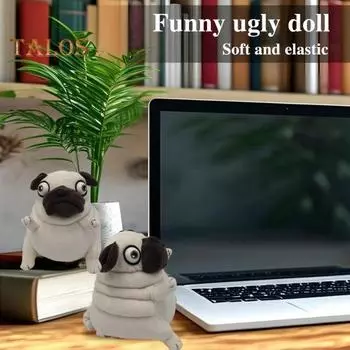 Мягкая игрушка в виде мопса, плюшевая кукла, мягкая игрушка в виде щенка, очаровательная маленькая игрушка в виде мопса с большими глазами, подарок для любителей собак 10cm