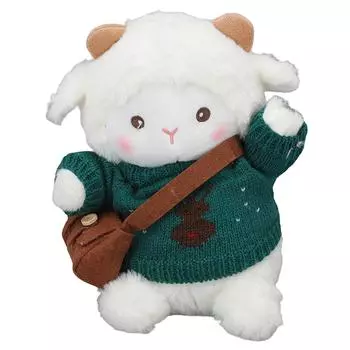 Мягкая игрушка в виде овцы, симпатичная, мягкая, приятная для кожи, тканевая овца, плюшевая игрушка, милая плюшевая игрушка для детей темно-зеленого