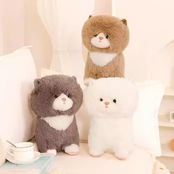 Мягкая игрушка в виде реалистичной кошки, плюшевая игрушка, имитация американской короткошерстной милой кошки, игрушки для домашних животных, домашний декор, подарок на день рождения 25cm коричневый