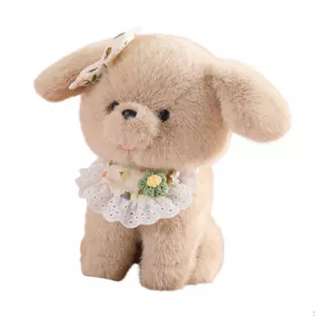 Мягкая игрушка в виде собаки, мультяшная плюшевая игрушка, милая мягкая фигурка, кукла-щенок для детей, мальчиков, девочек, подростков светло-серый