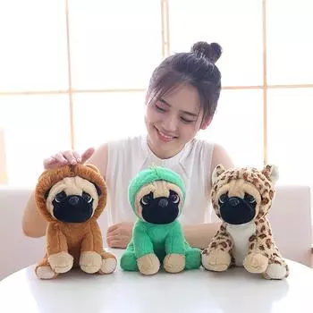 Мягкая игрушка в виде собаки в капюшоне для детей, мультяшная кукла в виде собаки, милая плюшевая игрушка в виде щенка зелёный