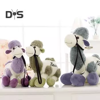 Мягкая игрушка в виде верблюда, реалистичный дизайн, обучающая кукла, многофункциональная подушка, супермягкий домашний декор, подарок на день рождения для детей и взрослых S фиолетовый