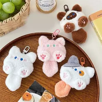 Мягкая игрушка в виде животного Kawaii, маленькая кошечка, брелок, плюшевая кукла, сумка, автомобильный кулон, безделушка, подарок на день рождения для детей 1