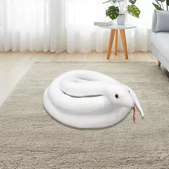 Мягкая игрушка в виде животного, удобная, обнимающая, прижимающаяся, плюшевая змея, кукла белый