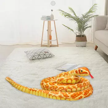 Мягкая игрушка в виде змеи, гигантская мягкая игрушка для декора в стиле джунглей для взрослых коричневый