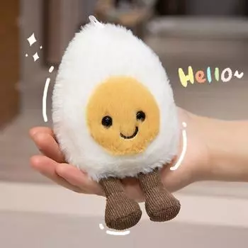 Мягкая игрушка Yousheng Happy Boiled Egg, забавное чучело в виде яйца для гурманов, спортивных болельщиков, игривая кукла с вытяжкой