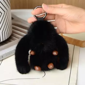 Мягкая игрушка Зайчик Мягкий брелок Помпон Плюшевый кулон Зайчик Украшения для сумки