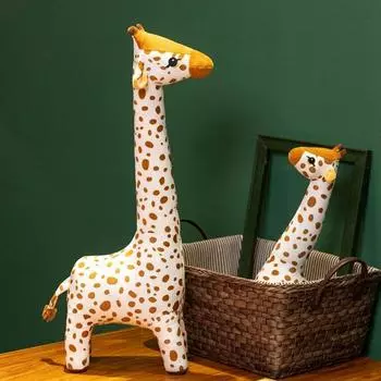 Мягкая игрушка жираф из большого мягкого хлопка, высокая плюшевая игрушка жираф, стоящая, как живая, декор для детской игровой комнаты, подарок на рождение ребенка S