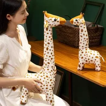 Мягкая игрушка жираф из большого мягкого хлопка, высокая плюшевая игрушка жираф, стоящая, как живая, декор для детской игровой комнаты, яслей, подарка на вечеринку в честь рождения ребенка, Рождества S