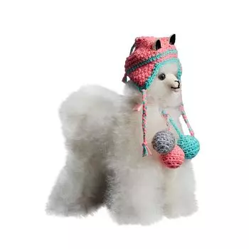 Мягкая игрушка-животное, обнимающая, милая, альпака, натуральный мех альпаки, пушистая, ручная работа перуанского мастера, очень милый подарок, гипоаллергенный, для взрослых, милый