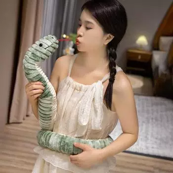 Мягкая игрушка змея 47 дюймов большая мягкая игрушка для детей милая армия зеленый