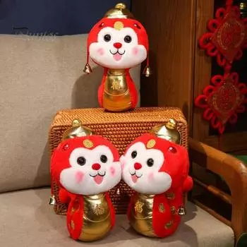 Мягкая игрушка змея год змеи мягкая игрушка змея декор на китайский Новый год для весеннего фестиваля красный