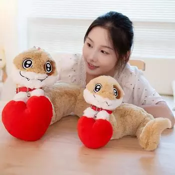 Мягкая игрушка змея, мягкая кукла-змея для детей, милый компаньон для объятий в виде змеи на день рождения, подарки на День святого Валентина S красный