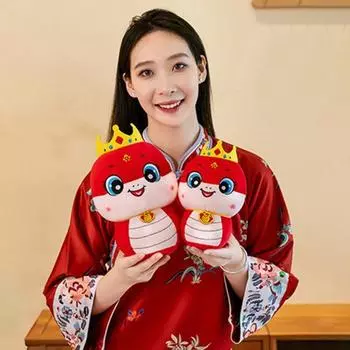 Мягкая игрушка змея, плюшевая игрушка, милая кукла змея для мальчиков и девочек, мягкая, удобная, традиционная китайская S
