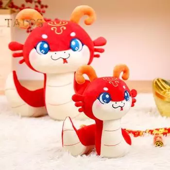 Мягкая игрушка змея, плюшевая кукла со знаком зодиака, мягкая милая плюшевая змея, талисман для детей, украшения на китайский Новый год 22cm