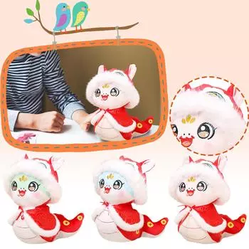 Мягкая игрушка змея, плюшевая змея с китайскими знаками зодиака, талисман змея змея | Мягкая китайская игрушка-кукла-животное One Size