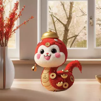 Мягкая игрушка змея, праздничные принадлежности, мягкая кукла-талисман, 2025 год