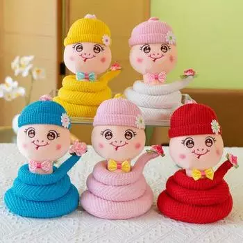 Мягкая игрушка змея с большими глазами Kawaii, мягкие игрушки, куклы, плюшевая змея китайского зодиака, день рождения S синий