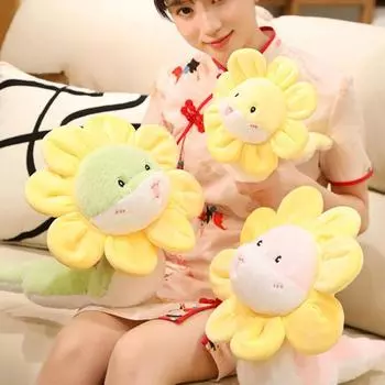 Мягкая игрушка змея со съемным подсолнухом Мягкая змея плюшевая игрушка для детей Дети Друзья S розовый