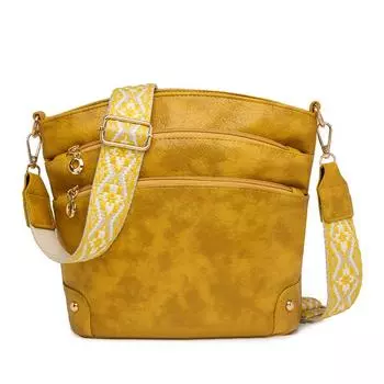 Мягкая искусственная кожа сумка через плечо женская сумка-мессенджер в стиле ретро повседневная женская сумка-саквояж на молнии для ежедневных путешествий чёрный