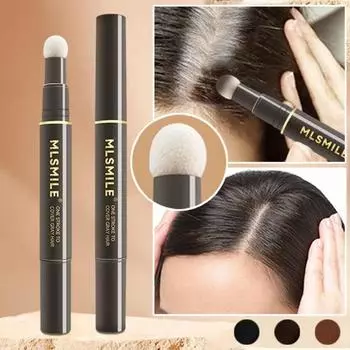 Мягкая кисть для окрашивания волос, карандаш для волос, растительный экстракт, натуральное покрытие, белый, седой, вращающийся, жидкий, временный, для окрашивания волос, инструмент для макияжа чёрный
