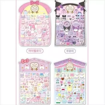 Мягкая координирующая наклейка Sanrio Kuromi с булочкой с корицей «Моя мелодия», популярные корейские игрушки Dotty Dog Kuromi