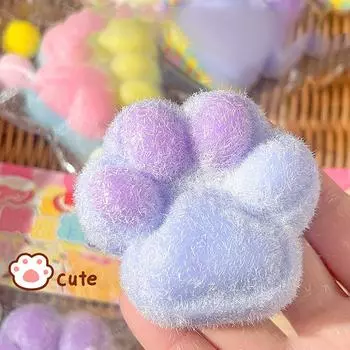 Мягкая кошачья лапка Mochi Taba с флокированием, новая игрушка-фиджет Kawaii Plush TPR Cat Paw, мягкая, расслабляющая игрушка для отдыха A16 Flocking