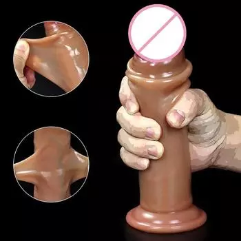 Мягкая кожа на ощупь, силиконовый реалистичный фаллоимитатор, секс-игрушки, огромный пенис с присоской, женские мастурбаторы, стимуляция анального влагалища Flesh Color