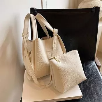 Мягкая кожа премиум класса, переносная сумка для овощей, большая вместимость, сумка для матери и ребенка, сумка-ведро через плечо, маленькая женская сумка 22*14*20 коричневый