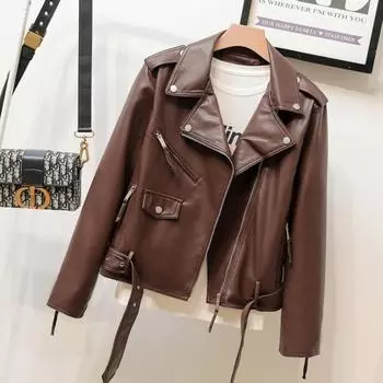 Мягкая кожаная куртка с эполетами и лацканами, весна-осень 2024, новая кожаная куртка локомотива S чёрный