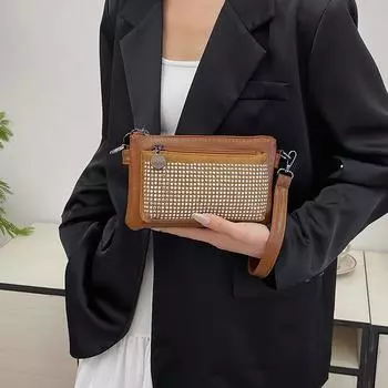 Мягкая кожаная многослойная сумка Diamond, женская сумка-мессенджер, сумка для мобильного телефона, сумка для матери красный