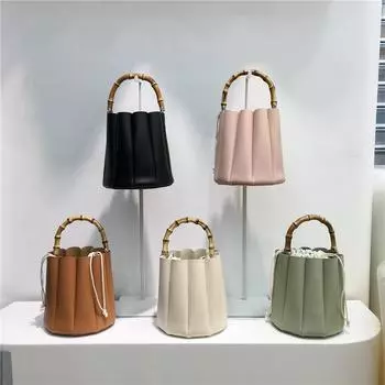 Мягкая кожаная модная бамбуковая сумка для женщин, новая леди, темперамент, универсальная плиссированная сумка через плечо