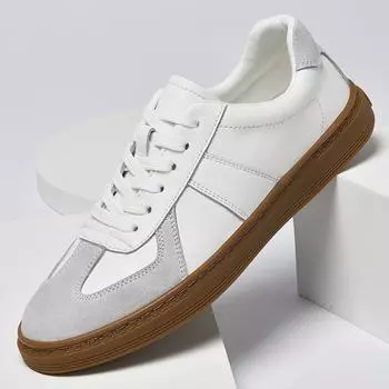 Мягкая кожаная мужская обувь, мужские кроссовки, мужская повседневная обувь, британский стиль, модные белые туфли, кожаные школьные туфли, элегантные на шнуровке 38 белый