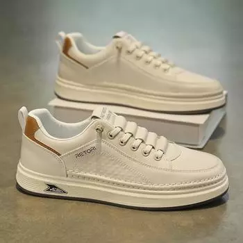 Мягкая кожаная мужская обувь, высококачественные удобные кроссовки для ходьбы, модная мужская спортивная обувь в британском стиле, универсальная повседневная обувь 39