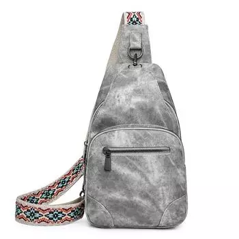 Мягкая кожаная нагрудная сумка, дорожная сумка через плечо, женская сумка через плечо, многослойная сумка, сумка для мобильного телефона серый