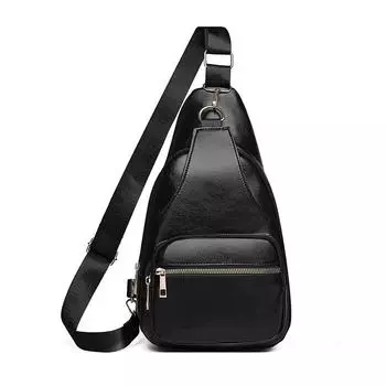 Мягкая кожаная нагрудная сумка женская сумка через плечо для поездок на работу дорожная наплечная сумка чёрный