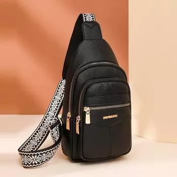 Мягкая кожаная нагрудная сумка, женская сумка через плечо, красочный плечевой ремень, спортивная сумка на плечо, женская нагрудная сумка белый